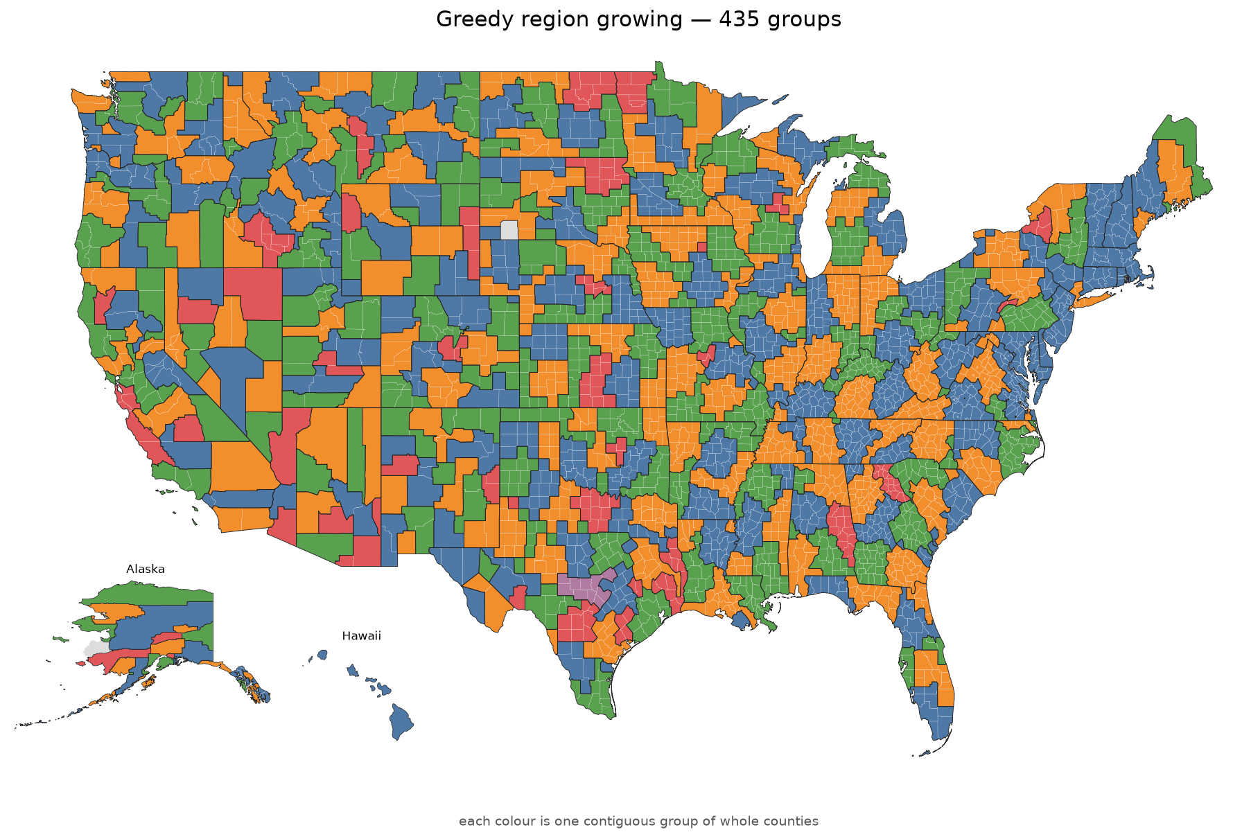 Greedy region growing, 435 groups